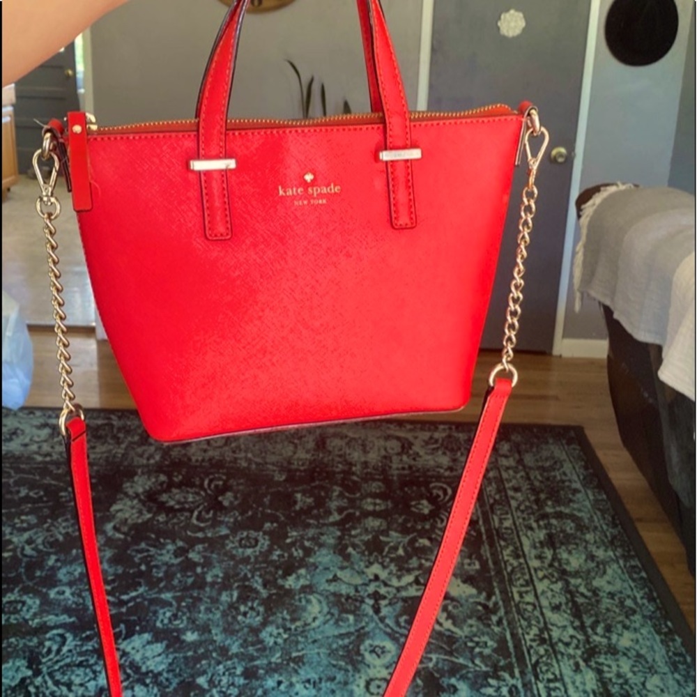 Bright red Kate Spade purse